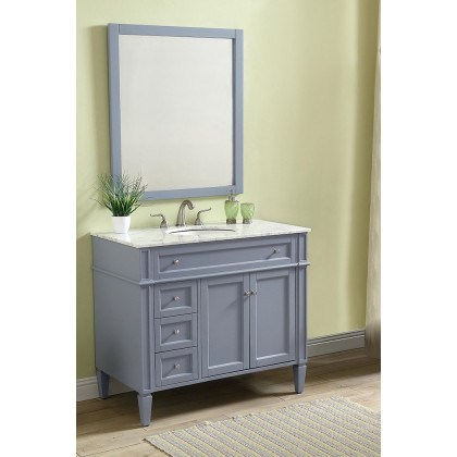 Elegant Single Bathroom Vanity Set - Gray, L 40" (VF12540GR)