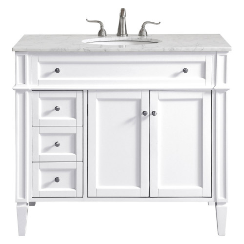 Elegant Single Bathroom Vanity Set - White, L 40" (VF12540WH)