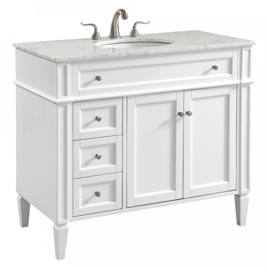 Elegant Single Bathroom Vanity Set - White, L 40" (VF12540WH)
