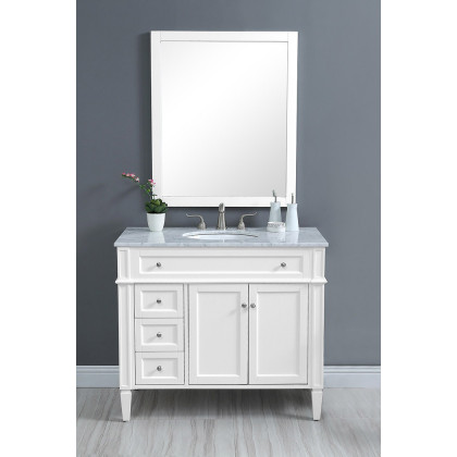 Elegant Single Bathroom Vanity Set - White, L 40" (VF12540WH)