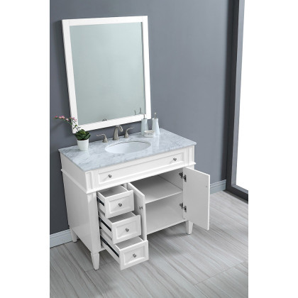 Elegant Single Bathroom Vanity Set - White, L 40" (VF12540WH)
