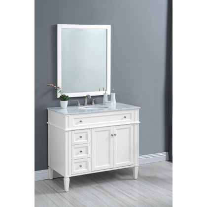 Elegant Single Bathroom Vanity Set - White, L 40" (VF12540WH)