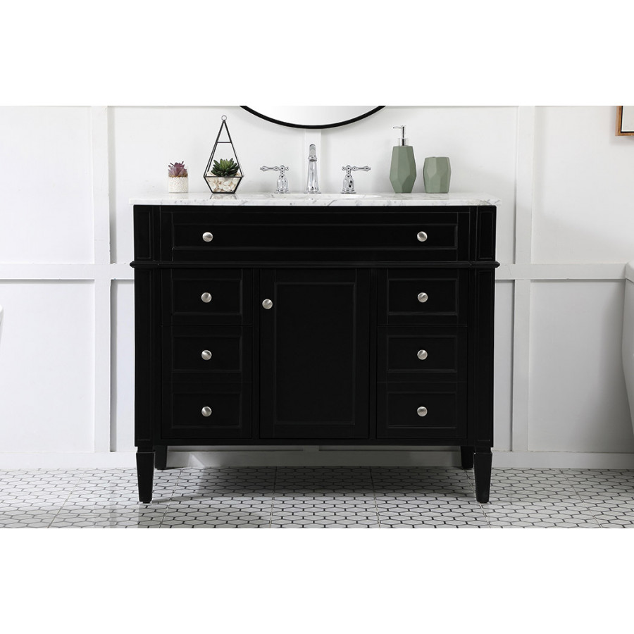 Elegant 42" Single Bathroom Vanity Set - Black (VF12542BK)