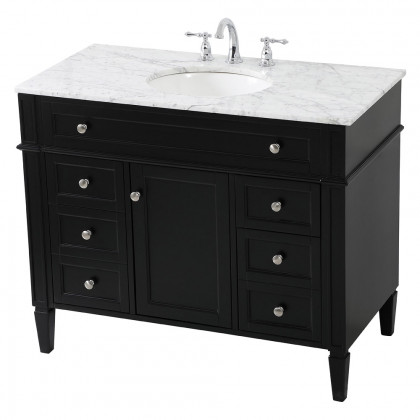 Elegant 42" Single Bathroom Vanity Set - Black (VF12542BK)