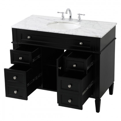 Elegant 42" Single Bathroom Vanity Set - Black (VF12542BK)