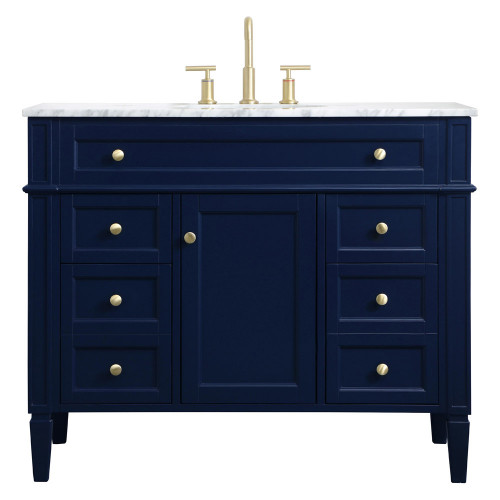 Elegant 42" Single Bathroom Vanity Set - Blue (VF12542BL)
