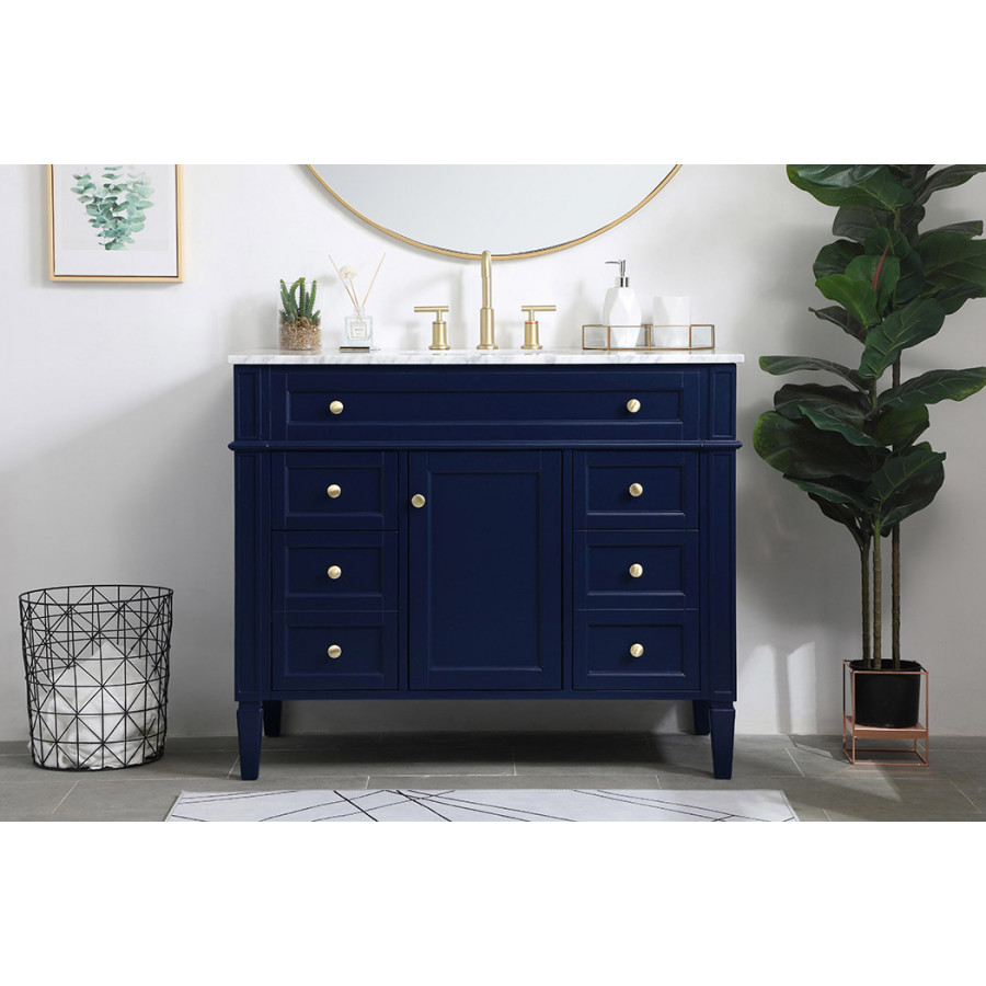 Elegant 42" Single Bathroom Vanity Set - Blue (VF12542BL)