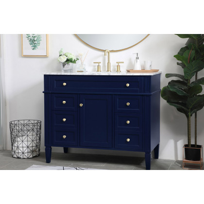 Elegant 42" Single Bathroom Vanity Set - Blue (VF12542BL)
