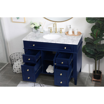 Elegant 42" Single Bathroom Vanity Set - Blue (VF12542BL)