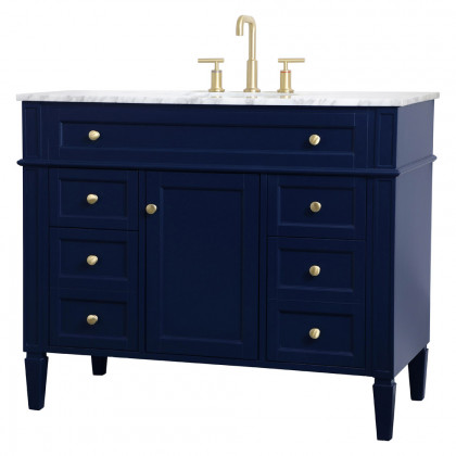 Elegant 42" Single Bathroom Vanity Set - Blue (VF12542BL)