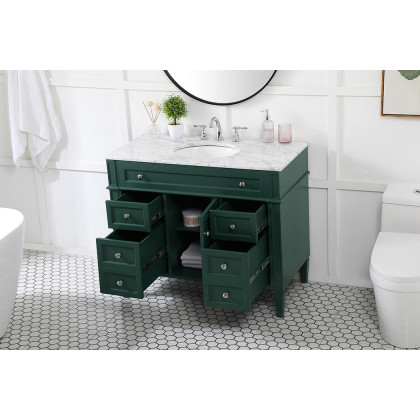 Elegant 42" Single Bathroom Vanity Set - Green (VF12542GN)