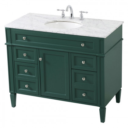 Elegant 42" Single Bathroom Vanity Set - Green (VF12542GN)