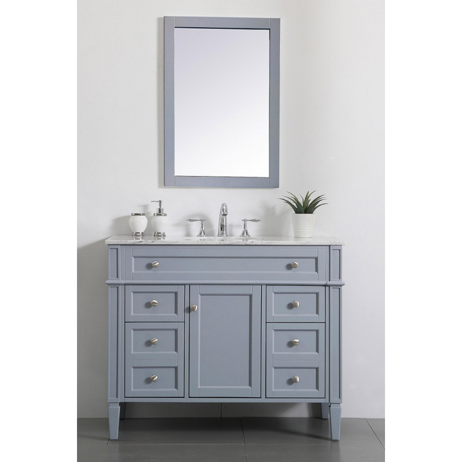 Elegant 42" Single Bathroom Vanity Set - Gray (VF12542GR)