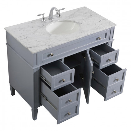 Elegant 42" Single Bathroom Vanity Set - Gray (VF12542GR)