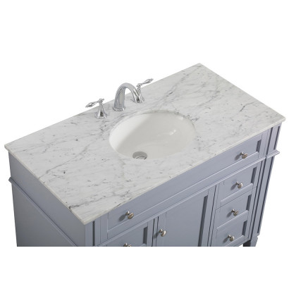 Elegant 42" Single Bathroom Vanity Set - Gray (VF12542GR)