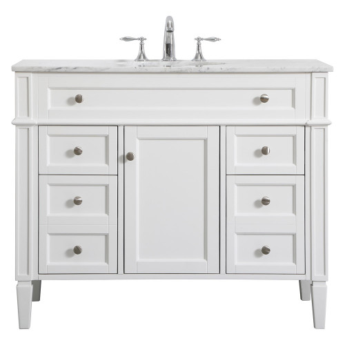 Elegant 42" Single Bathroom Vanity Set - White (VF12542WH)