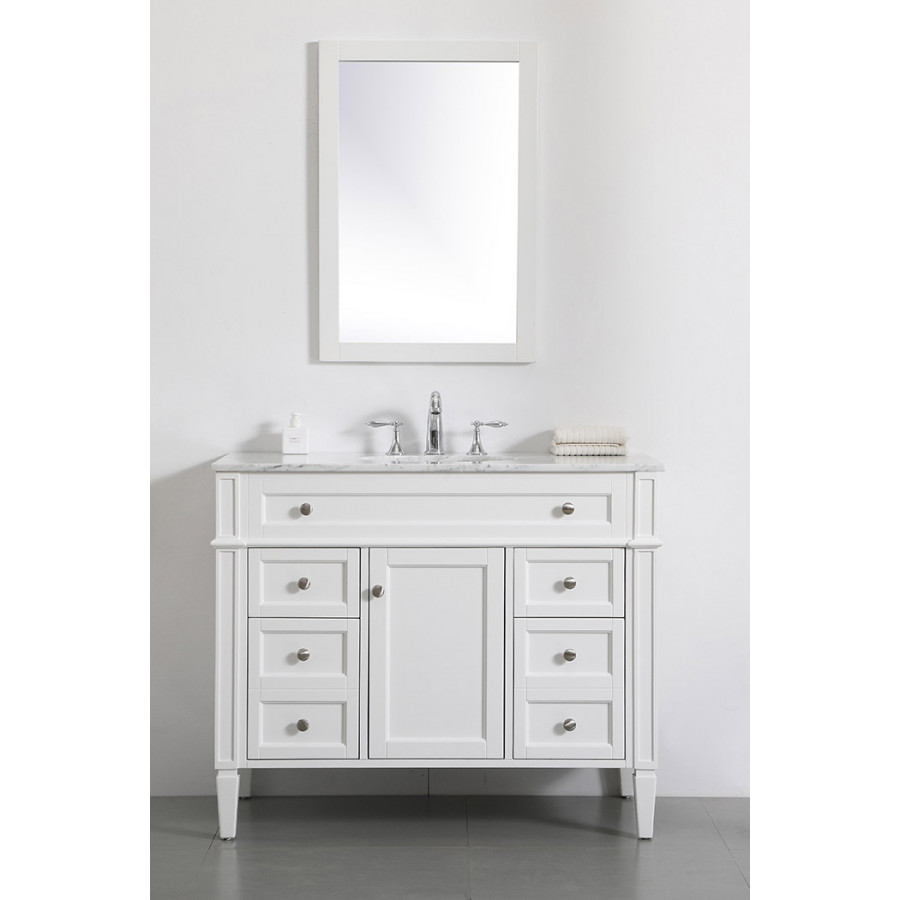 Elegant 42" Single Bathroom Vanity Set - White (VF12542WH)