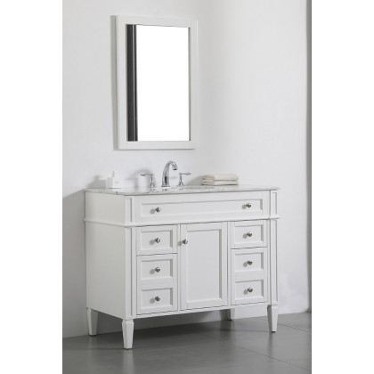 Elegant 42" Single Bathroom Vanity Set - White (VF12542WH)