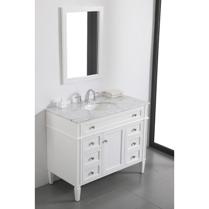 Elegant 42" Single Bathroom Vanity Set - White (VF12542WH)