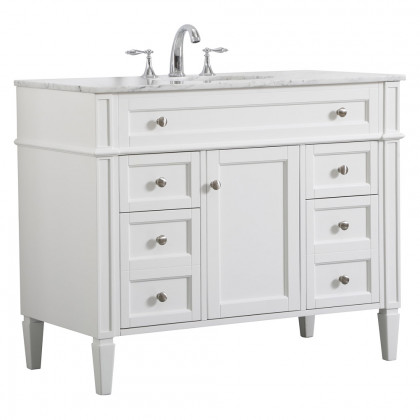 Elegant 42" Single Bathroom Vanity Set - White (VF12542WH)