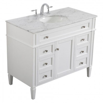 Elegant 42" Single Bathroom Vanity Set - White (VF12542WH)