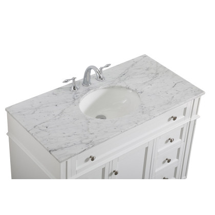 Elegant 42" Single Bathroom Vanity Set - White (VF12542WH)