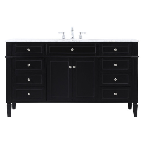 Elegant 60" Single Bathroom Vanity Set - Black (VF12560BK)
