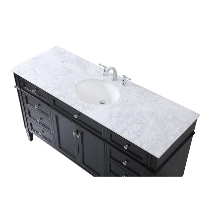Elegant 60" Single Bathroom Vanity Set - Black (VF12560BK)