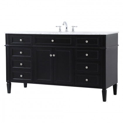 Elegant 60" Single Bathroom Vanity Set - Black (VF12560BK)