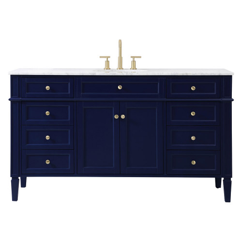 Elegant 60" Single Bathroom Vanity Set - Blue (VF12560BL)