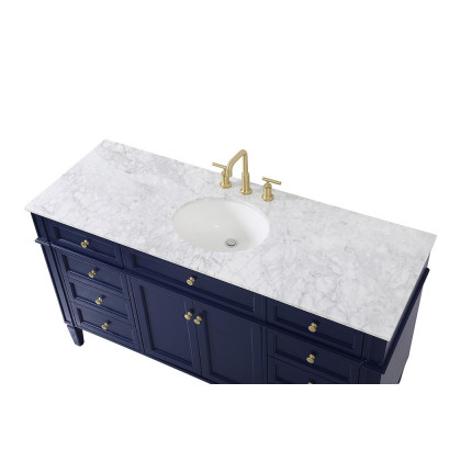 Elegant 60" Single Bathroom Vanity Set - Blue (VF12560BL)