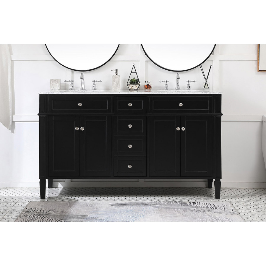 Elegant 60" Single Bathroom Vanity Set - Black (VF12560DBK)