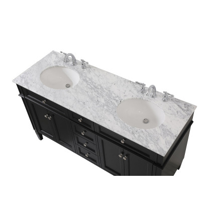 Elegant 60" Single Bathroom Vanity Set - Black (VF12560DBK)
