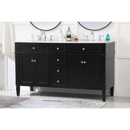 Elegant 60" Single Bathroom Vanity Set - Black (VF12560DBK)