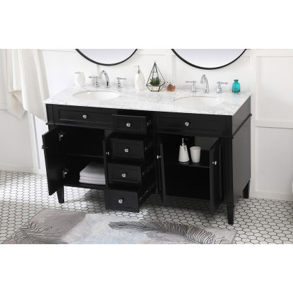 Elegant 60" Single Bathroom Vanity Set - Black (VF12560DBK)