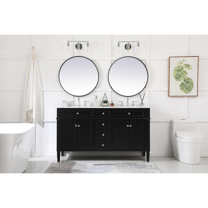 Elegant 60" Single Bathroom Vanity Set - Black (VF12560DBK)