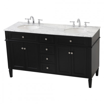 Elegant 60" Single Bathroom Vanity Set - Black (VF12560DBK)