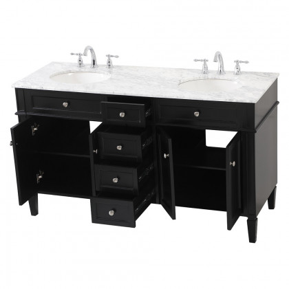 Elegant 60" Single Bathroom Vanity Set - Black (VF12560DBK)
