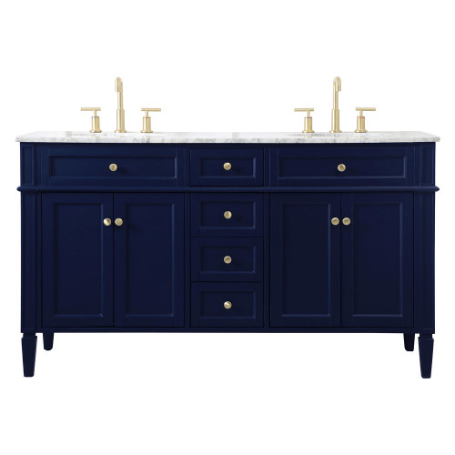 Elegant 60" Single Bathroom Vanity Set - Blue (VF12560DBL)