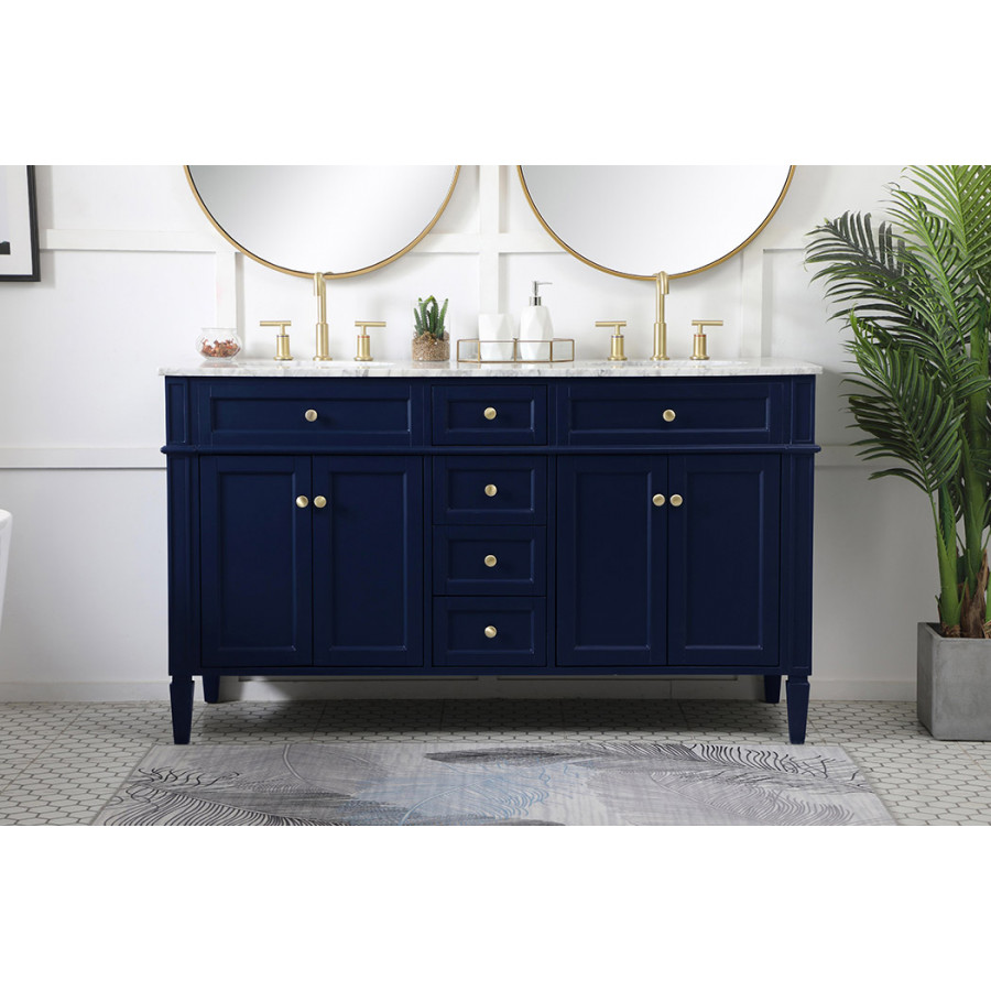 Elegant 60" Single Bathroom Vanity Set - Blue (VF12560DBL)
