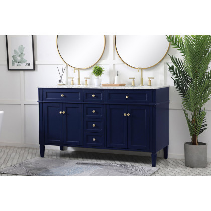 Elegant 60" Single Bathroom Vanity Set - Blue (VF12560DBL)