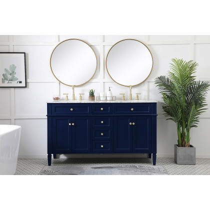 Elegant 60" Single Bathroom Vanity Set - Blue (VF12560DBL)