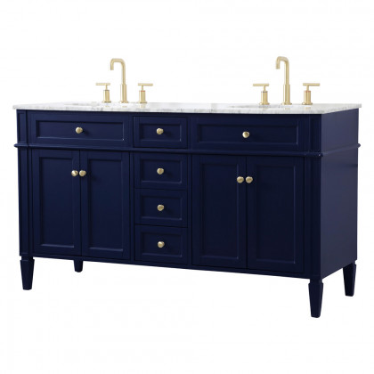 Elegant 60" Single Bathroom Vanity Set - Blue (VF12560DBL)