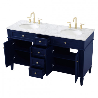 Elegant 60" Single Bathroom Vanity Set - Blue (VF12560DBL)
