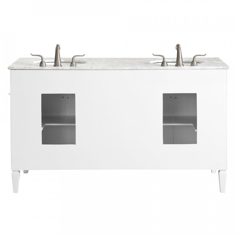 Elegant 60" Single Bathroom Vanity Set - White (VF12560DWH)