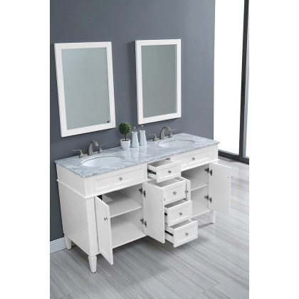 Elegant 60" Single Bathroom Vanity Set - White (VF12560DWH)