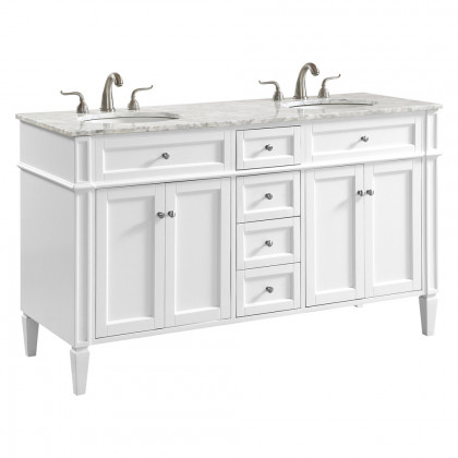 Elegant 60" Single Bathroom Vanity Set - White (VF12560DWH)