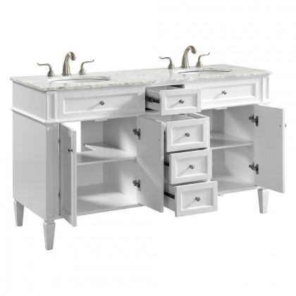 Elegant 60" Single Bathroom Vanity Set - White (VF12560DWH)