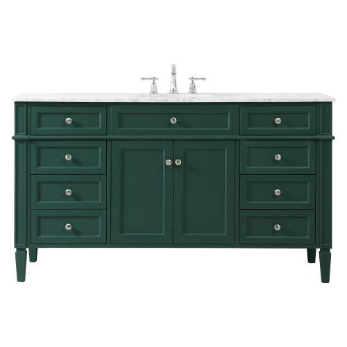 Elegant 60" Single Bathroom Vanity Set - Green (VF12560GN)