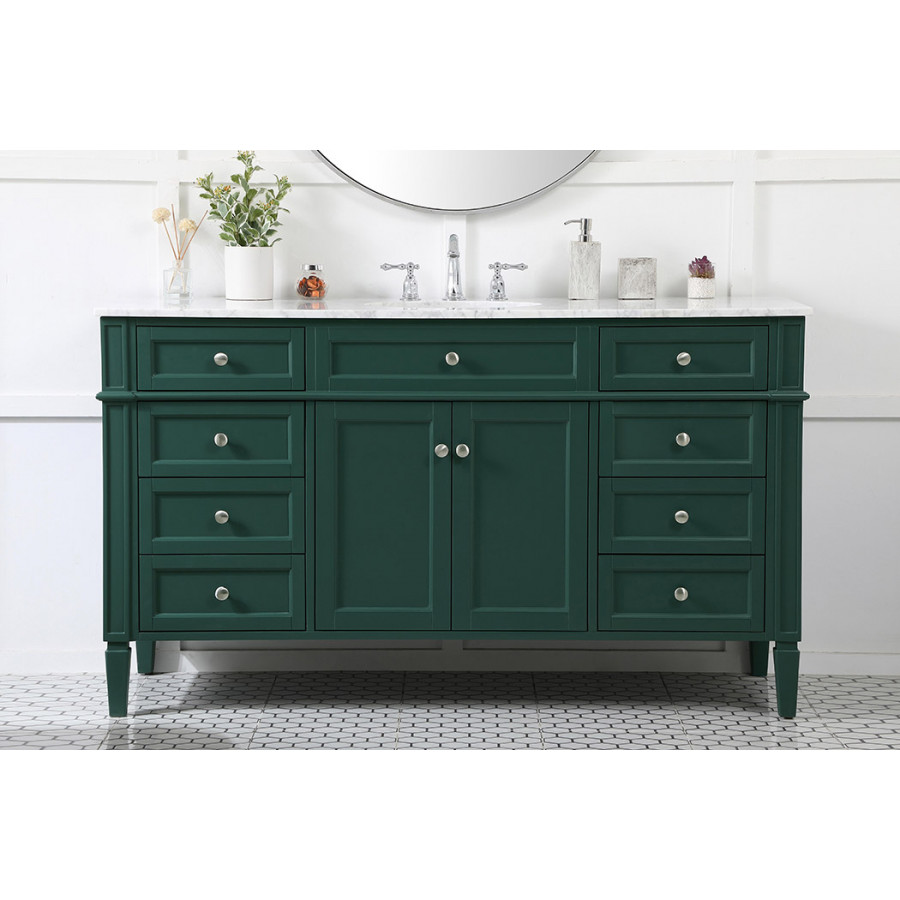 Elegant 60" Single Bathroom Vanity Set - Green (VF12560GN)